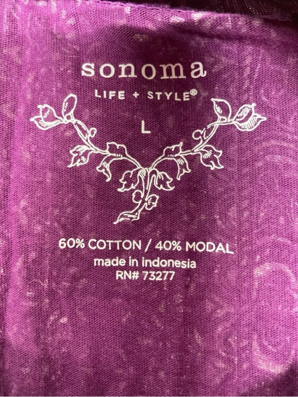 Sonoma Purple Paisley Boho Short Sleeve Blouse - Picture 5 of 5